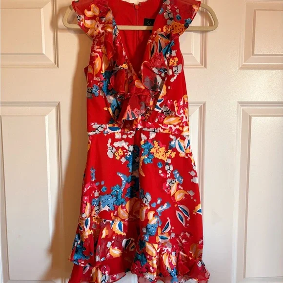 Saloni Cece red floral dress - Picture 2 of 8